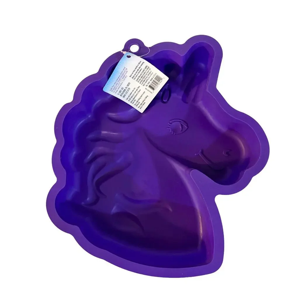 Unicorn Silicone Cake Pan Purple Nonstick Baking Mold Birthday Party Bakeware